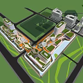 Aerial View Planning Of Modern Urban Area With Buildings Green Spaces And Roads