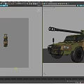 Camouflage Painted Military Tank Featuring Large Caliber Cannon Wheeled Armored Body And Roof Mounted Equipment