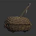 Handwoven Rattan Storage Basket With Decorative Handle For Home Decor And Storage