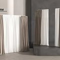 Modern Beige And White Velvet Curtains For Elegant Interior Home Decor