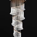 Elegant Modern Chandeliers With Spiral Crystal Strips And Round Glass Ornaments