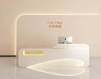 Cream wind beauty salon front desk 3d model