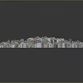 Colorful Cartoon City Scene With Miniature Buildings And Dense Urban Layout