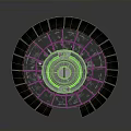 Tech Circular Component With Black Frame Pink Red Interior And White Center