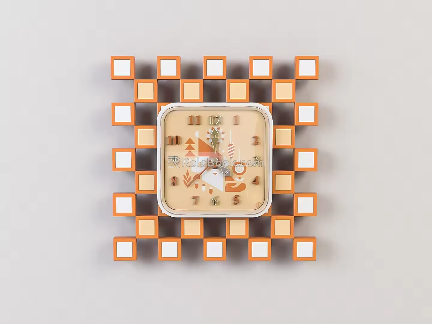 Modern clock cartoon children wall clock 3d model