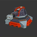 Futuristic Weapon Design With Metallic Red Purple Cannon And Stable Base Structure 3d model