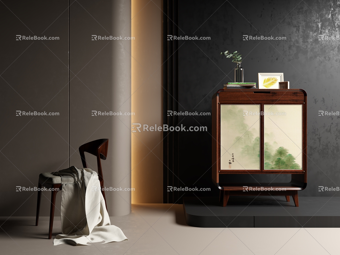 Chinese Modern Bucket Cabinet Five-drawer Cabinet Antique Cabinet Whole Cabinet Sideboard Cabinet 3d model