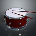 Professional Red Snare Drum With Wooden Shell Metal Hardware And Red Drumsticks