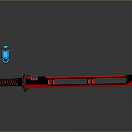 Crossed Blue And Red Swords With Glowing Blades And Black Striped Handles