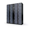 Black Secure Storage Locker Cabinet With Multiple Compartments And Digital Panel 3d model
