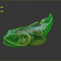 Detailed Fish Sculpture With Brown Blue Orange Colors And Fins On Black Background