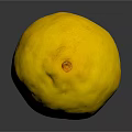 Fresh Yellow Lemon with Smooth Surface on Black Reflective Background 3d model