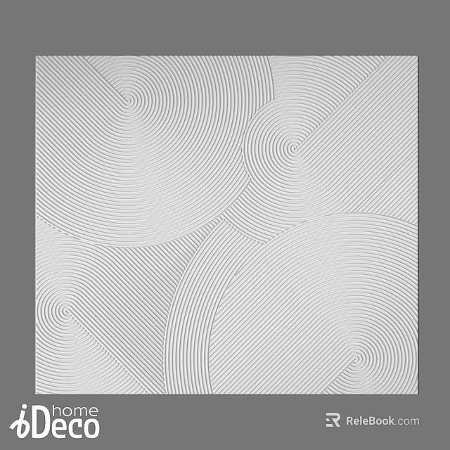 Modern Abstract Wall Decor With Spiral Lines And Concentric Circles 3d model 