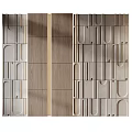 Modern Wooden Wall Paneling With Geometric Patterns Textured Surfaces And Splicing Design 3d model