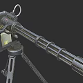 PBR Next Generation Small Machine Gun Gatling Machine Gun Machine Gun Military Weapon Rotating Machine Gun Mini Gatling Electronic Machine Gun 3d model