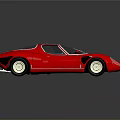 Vintage Red Ferrari Sports Car With Sleek Design Black Windows And White Wheels