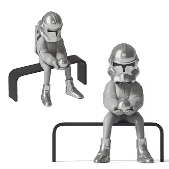 Science and technology sense astronaut ornaments 3d model