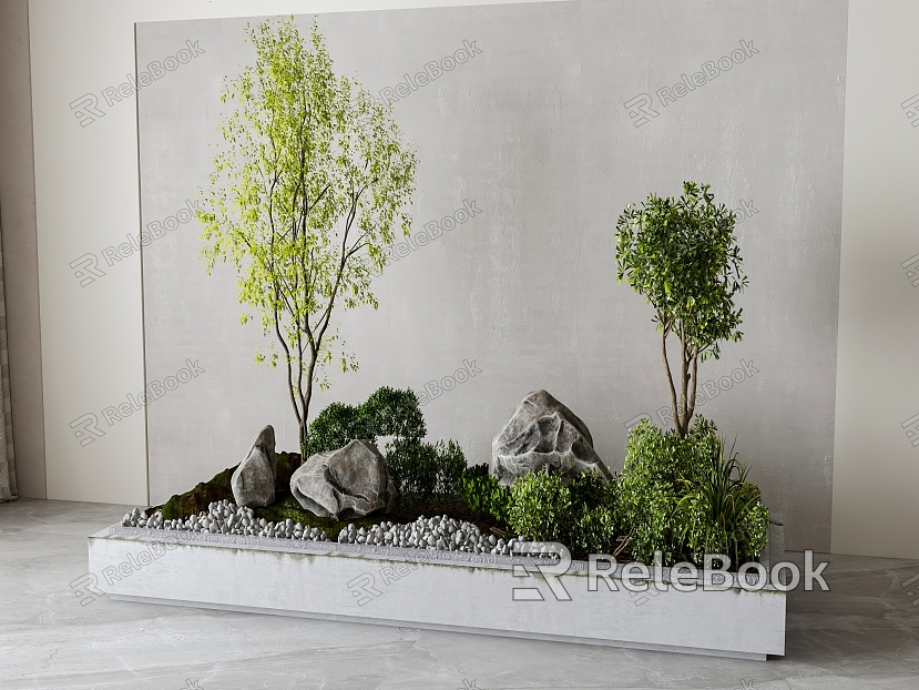 modern flower bed rockery model