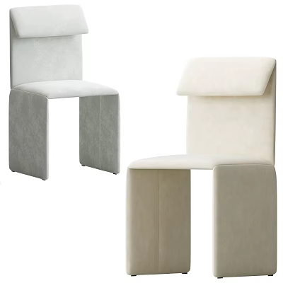 Elegant Modern Single Chair Upholstered In Soft Fabric With Minimalist Backrest Design 3d model