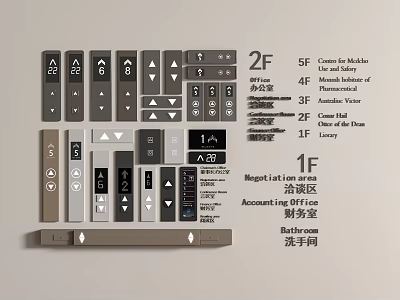 Switch Elevator Switch Elevator Button Elevator Button Floor Display 3d model