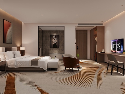 Hotel Rooms Modern Rooms 3d model