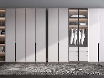 Modern wardrobe combination 3d model