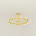 Modern Chandelier With Gray Shades And Gold Frame For Interior Decor