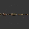 Natural Plant Branches With Various Shapes Sizes Brown Color And Green Moss On Dark Background