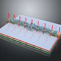 Industrial Platform Structure Model Featuring Red Cranes And Metal Supports Design