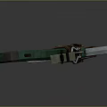 Handcrafted Metal Axe With Green Wooden Handle And Brown Leather Binding