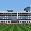 Aerial Planning of Sports Fields Buildings and Green Spaces Surrounded by Trees