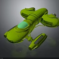 Green Futuristic Spaceship Design With Advanced Features For Cosmic Exploration Missions