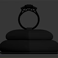 Elegant Gold Ring With Multiple Diamonds As Luxury Jewelry On Black Display Stand