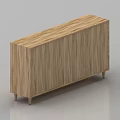 Modern Wooden Sideboard With Multiple Arched Glass Doors And Slim Tapered Legs