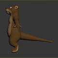 3D Animated Cartoon Bear Game Character Standing With Brown Fur Open Arms