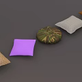 Colorful Decorative Floor Cushions With Purple Camouflage Gray And Woven Textures