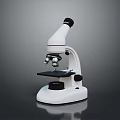 White And Black Household Microscope With Stable Base For Daily Educational Activities 3d model