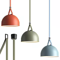 Modern Dome Shaped Pendant Lights With Colorful Red Green And Blue Designs