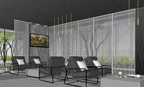 Modern Corridor Rack Simple Landscape Leisure Grille Corridor Rack Community Outdoor Meeting Room 3d model