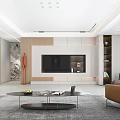Modern Bright Living Dining Room Interior With Large Windows Sofa Coffee Table And Potted Plant