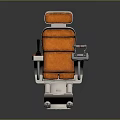 Orange Medical Examination Chair With Metal Frame And Comfortable Seat