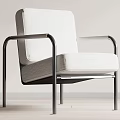 Light Colored Fabric Accent Chair With Modern Minimalist Metal Frame Design