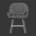 Modern Gray Fabric Leisure Chair With Armrests And Metal Legs Design