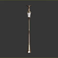 Classic Outdoor Lamp Post Furniture With Two Decorative Lamp Shades And Metallic Finish