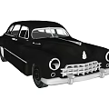 Vintage Black Classic Car With Chrome Grille And Retro Headlights Design