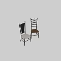 Classic Dining Chairs With Vertical Slat Scalloped Backs White Upholstered Brown Woven Seats