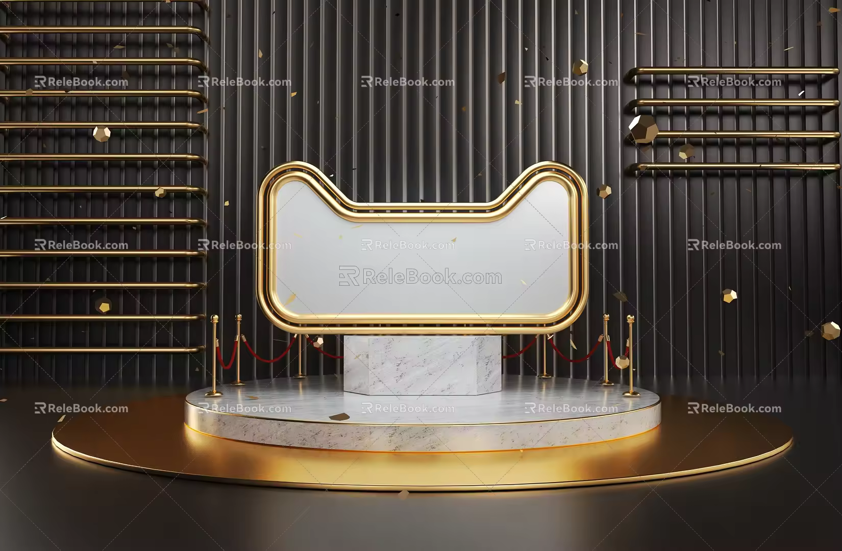 Tmall Cosmetics Exhibition Stand E-commerce Scene E-commerce Booth C4D Scene E-commerce Activity Product Background Poster E-commerce Background Display Stand 3d model