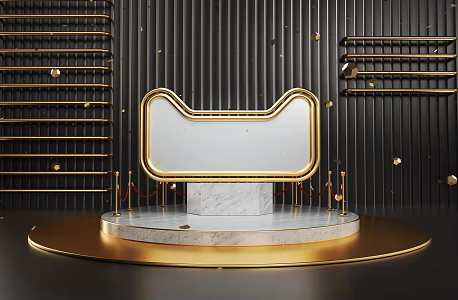 Tmall Cosmetics Exhibition Stand E-commerce Scene E-commerce Booth C4D Scene E-commerce Activity Product Background Poster E-commerce Background Display Stand 3d model