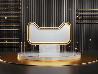 Tmall Cosmetics Exhibition Stand E-commerce Scene E-commerce Booth C4D Scene E-commerce Activity Product Background Poster E-commerce Background Display Stand 3d model