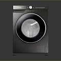 Modern Front Loading Washing Machine With Stainless Steel Body Digital Control Panel And Sleek Design 3d model